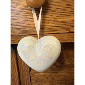 Vintage Pier 1 Imports Iridescent Ceramic Heart Sachet Ornament – Made in‎ Japan